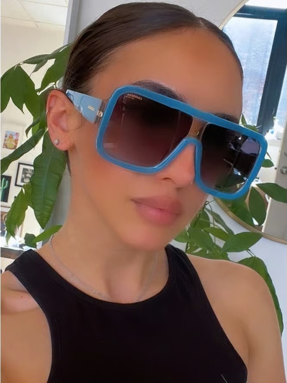 Carrera Bold Blue Shield Gradient Lens Sunglasses
